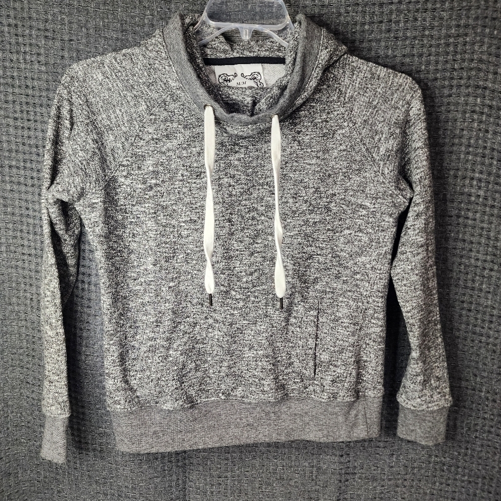 JO&CO Gray Hooded Sweatshirt Large Neck Size Medium